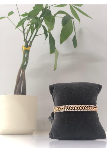 Xuping Su Yolu ve Zincir 3lü Kombin Kadın Vıp Bileklik Rose Gold Paslanmaz Çelik