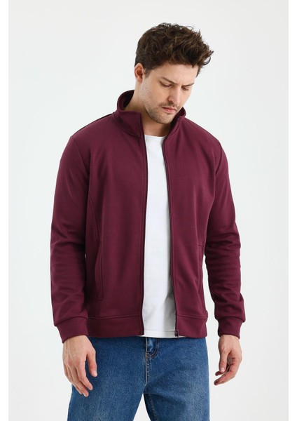 Unisex Fermuarlı Dik Yaka Sweat