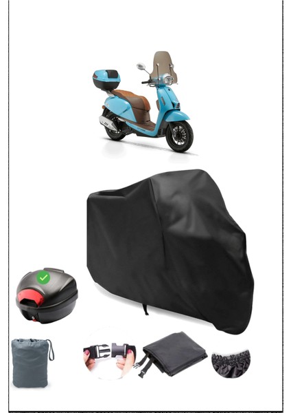 Rks Ltr 125 Arka Çanta Uyumlu Siyah Motosiklet Branda Su Geçirmez Dayanıklı Kumaş