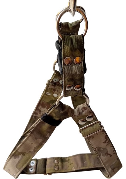 Köpek göğüs tasması orta ve büyük ırk kamuflaj destekli kumaş genişlik:3cm göğüs ölçüsü:55-95cm ayarlamalı dog harness GT4-7
