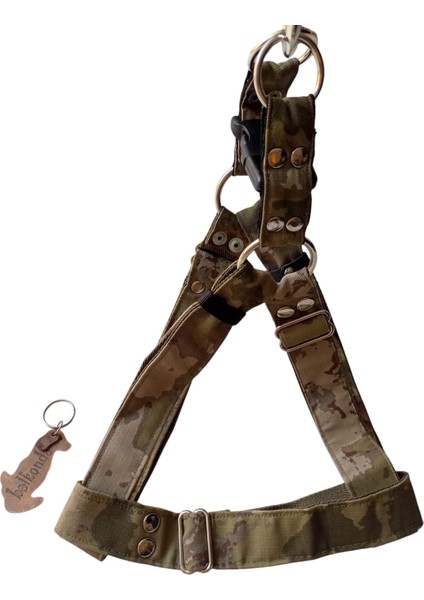 Köpek göğüs tasması orta ve büyük ırk kamuflaj destekli kumaş genişlik:3cm göğüs ölçüsü:55-95cm ayarlamalı dog harness GT4-7