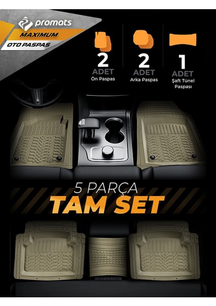 Passat cc 2008-2012 Model ve Sonrası Uyumlu Oto Paspas 4d Maximum (Bej)
