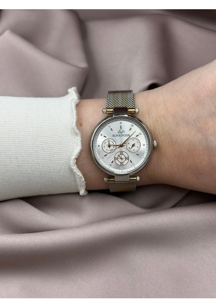 Gümüş-Rose Gold Hasır Kadın Kol Saati fiyatları