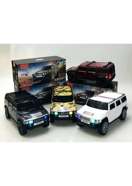 WS590 Model Jeep Araba Tws Müzik Çalar Kolon Bluetooth Hoparlör Speaker 8 Watt Fm Radyo Sd Kart USB