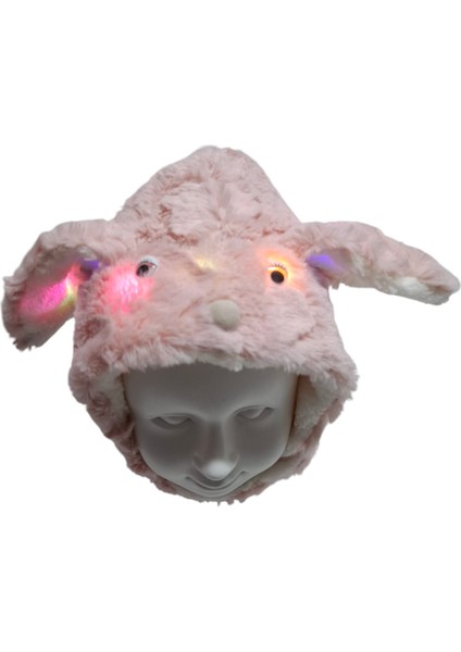 1-6 Yaş Kız Çocuk Pembe Renk Tavşan Kulak Figürlü Işıklı Peluş Şapka Bere fiyatları