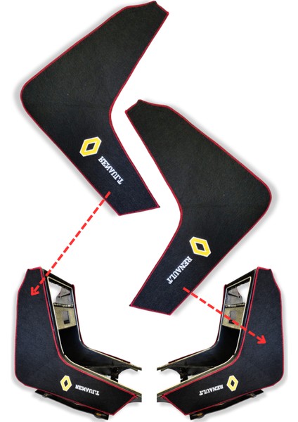 Renault 12 Toros Nakış Işlemeli Araç Oto Halı Paspas I Torpido Vites Orta Konsol Yan Kaplama Halısı fırsatları