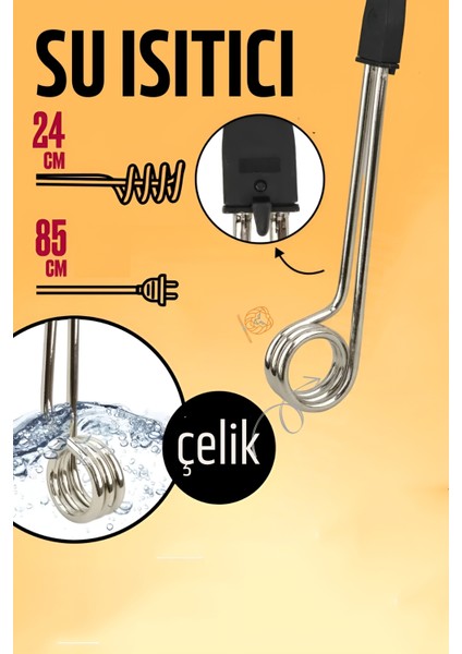 Daldırma Tip Çelik Su Isıtıcı 1500 Watt 721261