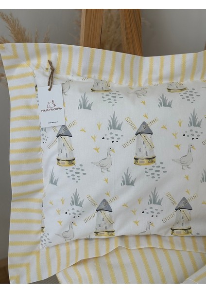 % 100 Pamuk Bebek Nevresim Takımı Sarı Yel Değirmeni ve Kaz (El Emeği) fırsatları