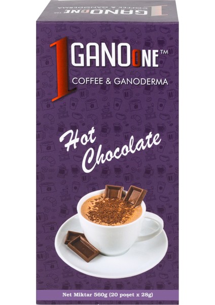 2 Kutu Ganoone Hot Chocolate, Ganoderma Reishi Mantarı Özütlü Içecek Karışımı - (40 Poşet x 28g)