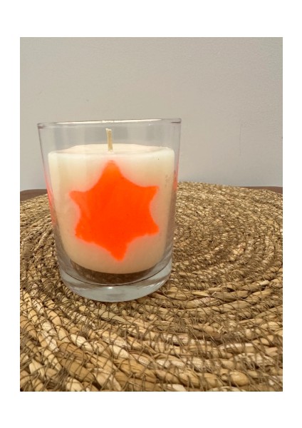 Cam Bardakta Fosforlu Turuncu Mum Soya Wax
