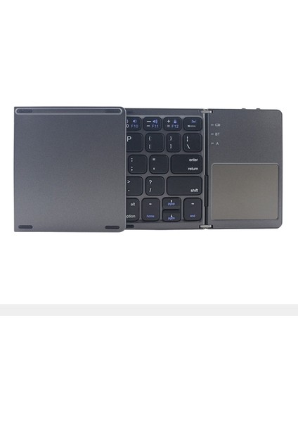 B033 Kablosuz Klavye ve Taşınabilir Üç Katlı Bluetooth Kablosuz Klavye, (Koyu Gri)