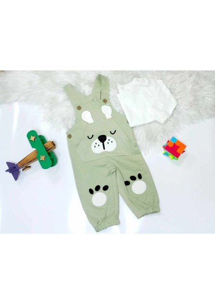 Kız Erkek Bebek Tulum Pamuklu Tulum 2li Beyaz Body Salopet Bebek Takım