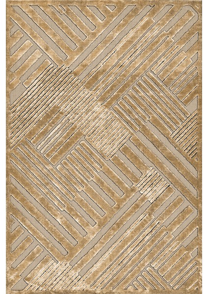 Kaymaz Taban Modern Premium Kalite Salon Mutfak Koridor Halısı Gold 4057