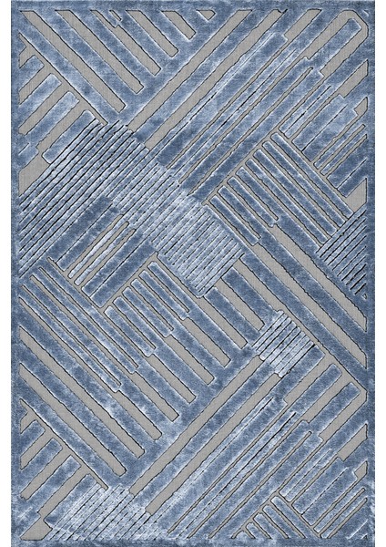 Kaymaz Taban Modern Premium Kalite Salon Mutfak Koridor Halısı Mavi 4057