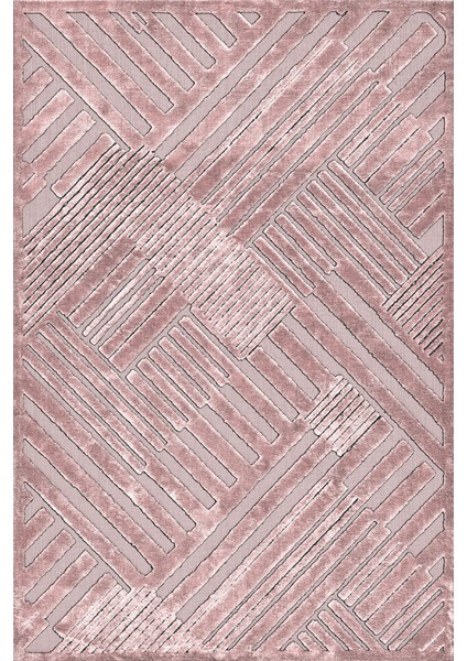 Kaymaz Taban Modern Premium Kalite Salon Mutfak Koridor Halısı Pembe 4057