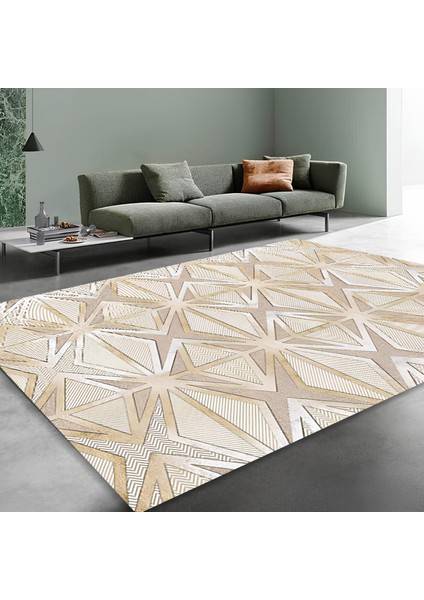 Kaymaz Taban Modern Premium Kalite Salon Mutfak Koridor Halısı Gold 4059