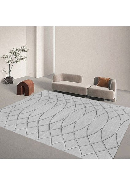 Kaymaz Taban Modern Premium Kalite Salon Mutfak Koridor Halısı Gri 4076