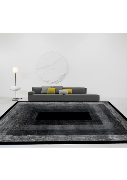 Kaymaz Taban Modern Premium Kalite Salon Mutfak Koridor Halısı Antrasit 4089