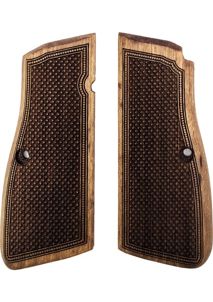 Browning Hp Uyumlu Muadil Ahşap Kabze Nokta Prizma Desenli Model 051