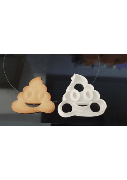 Poop Emoji Kurabiye Kalıbı 3 Adet Beyaz Renk