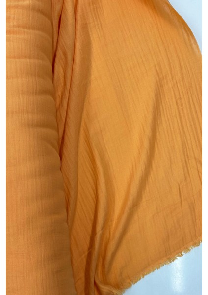 Çok Amaçlı Müslin Pamuklu Bebek Örtü ve Battaniye Kumaşı Müslin Bez Turuncu 7