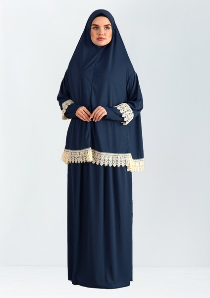 Dantelli Namaz Elbisesi Jarse Iki Parça