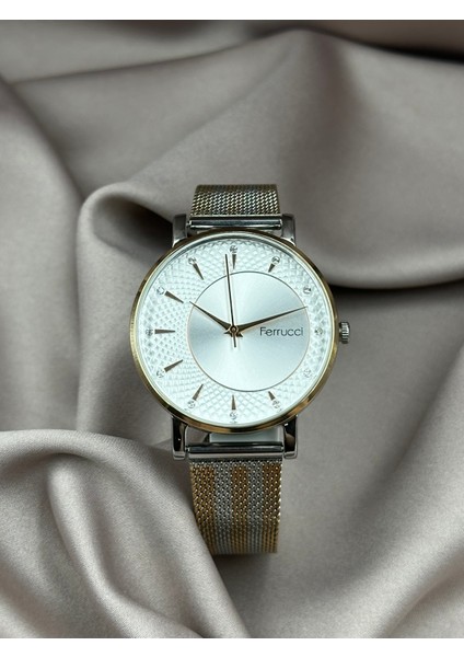 Gümüş-Rose Gold Hasır Ferrucci Kadın Kol Saati modelleri