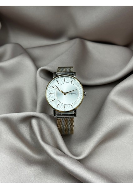 Gümüş-Rose Gold Hasır Ferrucci Kadın Kol Saati fırsatları