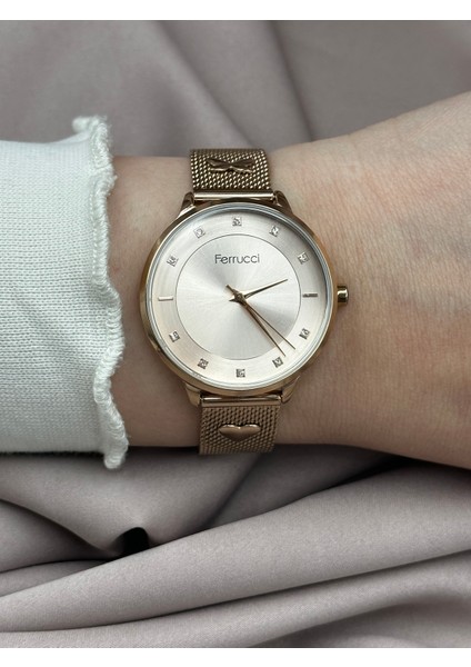 Rose Gold Hasır Ferrucci Kadın Kol Saati