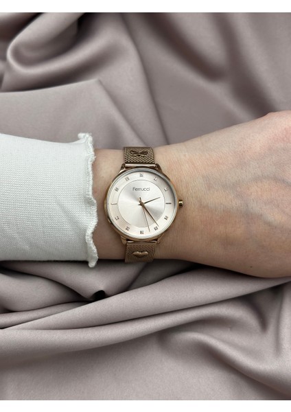 Rose Gold Hasır Ferrucci Kadın Kol Saati fiyatları
