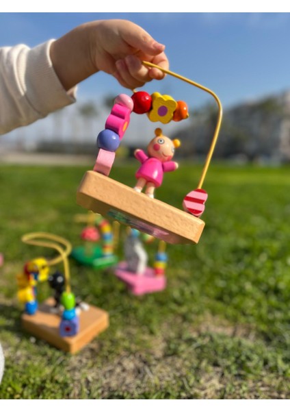 Çantalı Mini Kız Çocuk Figürlü Helezon Koordinasyon Eğitici Öğretici Geliştirici Ahşap Oyuncak fırsatları