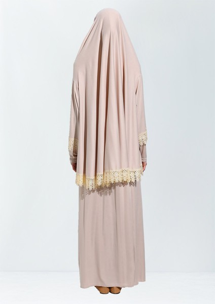 Dantelli Namaz Elbisesi Jarse Iki Parça fırsatları