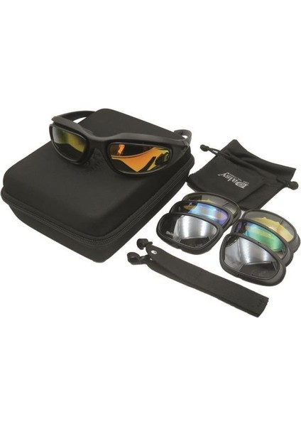 Daisy Tactical 4 Farklı Renk Lensli Çantalı Gözlük / Motorcu Dağcı Asker Gözlüğü