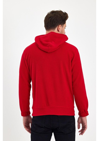 Erkek Polar Kapüşonlu Kanguru Cepli Sweat
