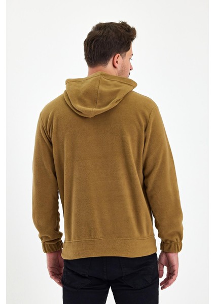 Erkek Polar Kapüşonlu Kanguru Cepli Sweat