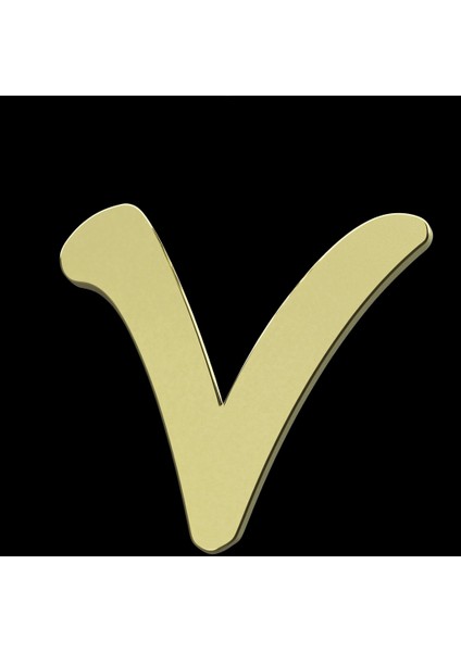 14 Ayar Altın Kolye Ucu "v"harfi GM756 0.5 gr