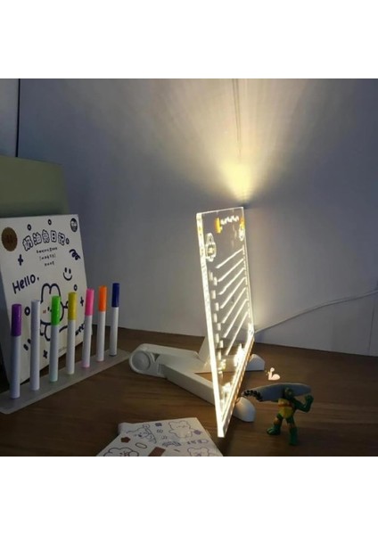 LED Aydınlatmalı Yazı ve Çizim Tahtası - Büyük Boy 30X20 cm