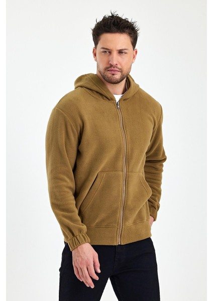 Erkek Polar Fermuarlı Kolu Lastikli Sweat