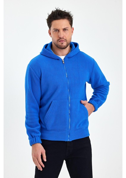 Erkek Polar Fermuarlı Kolu Lastikli Sweat