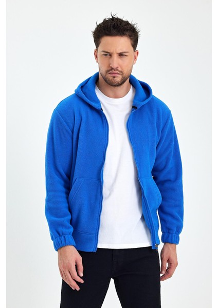 Erkek Polar Fermuarlı Kolu Lastikli Sweat