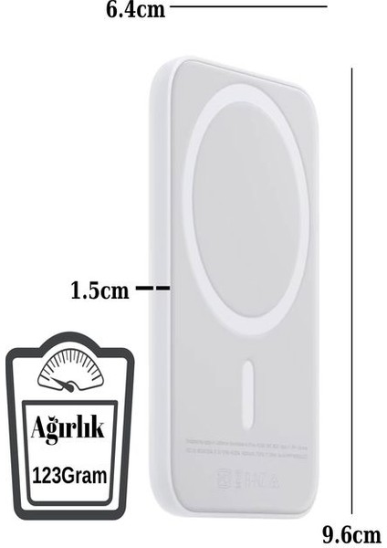 Bpb1 5000MAH Kablosuz Magsafe Powerbank Taşınabilir Batarya Beyaz Powerbank Iphone Telefon Şarj Aleti fiyatları