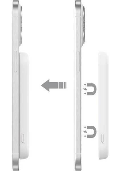 Bpb1 5000MAH Kablosuz Magsafe Powerbank Taşınabilir Batarya Beyaz Powerbank Iphone Telefon Şarj Aleti modelleri