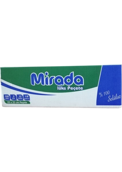 Garson Katlama Peçete 33x33 Çift Kat 100'lü 12 Paket 1 Koli
