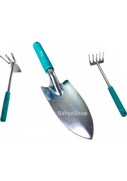Star Garden Metal 3'lü Set Çapa + Tırmık + Kürek