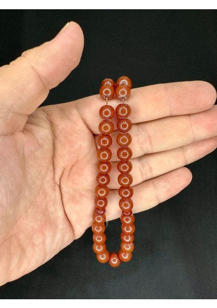 Sevgiliye Özel Hediye Çubuk Kehribar Tesbih Kahverengi Renk Küre Kesim 8 mm H-1532. modelleri