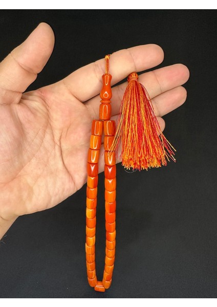 Sevgiliye Özel Hediye Sıkma Kehribar Tesbih Turuncu Renkli Kapsül Kesim 11MMX8,5MM H-1621. fiyatları