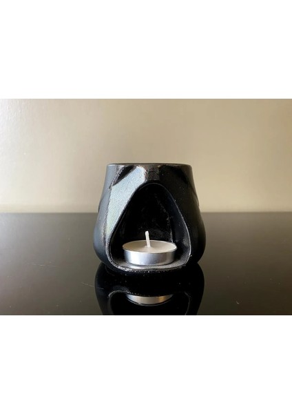 3'lü Set, Siyah Namaste Tealight Mumluk, Geri Akış Tütsülük ve T.a.d. Buhurdanlık