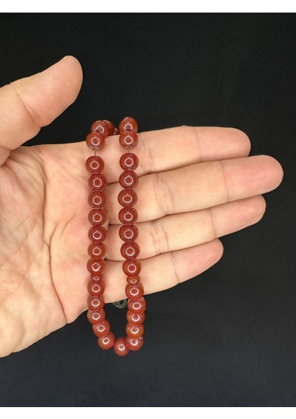Sevgiliye Özel Hediye Toz Kehribar Tesbih Kahverengi Renkli Küre Kesim 8 mm H-1630. fiyatları