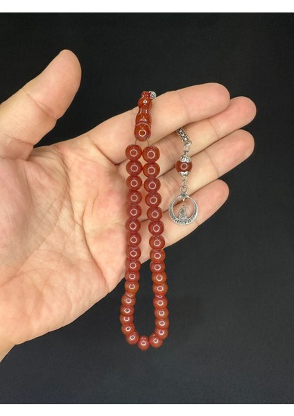 Sevgiliye Özel Hediye Toz Kehribar Tesbih Kahverengi Renkli Küre Kesim 8 mm H-1630. modelleri