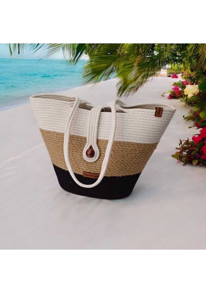 Elyapımı Çanta Hasır Çanta Mini Plaj Çantası Özel Tasarım Kadın Plaj Çantası